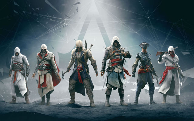 Assassin’s Creed character line up complete with archery equipment 