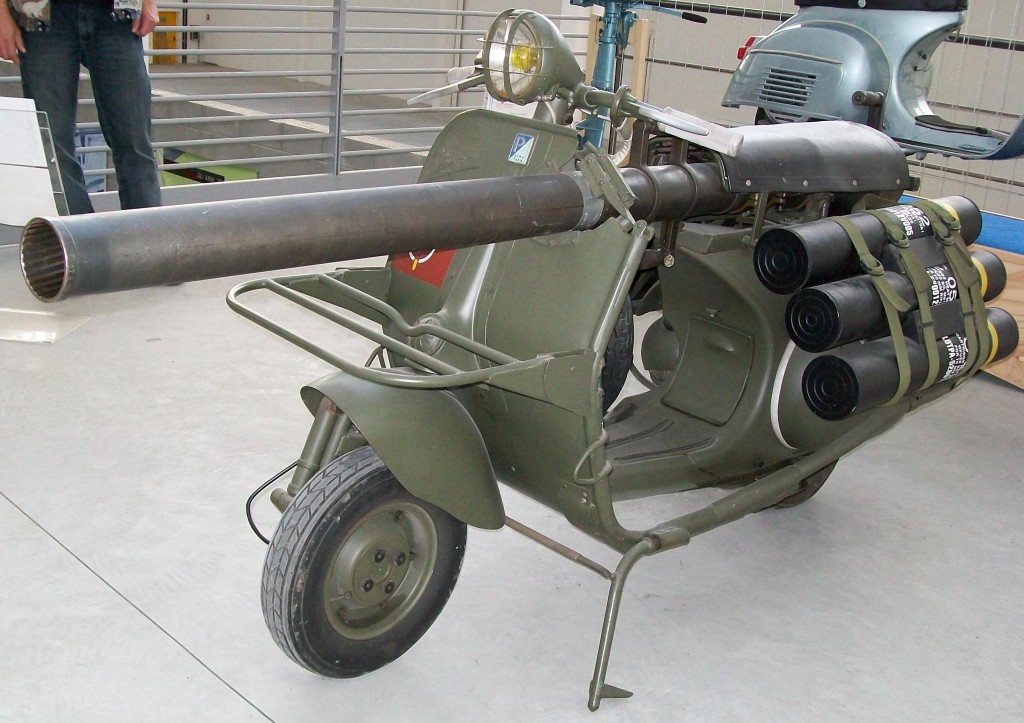 Vespa 150 TAP with mounted no recoil air gun