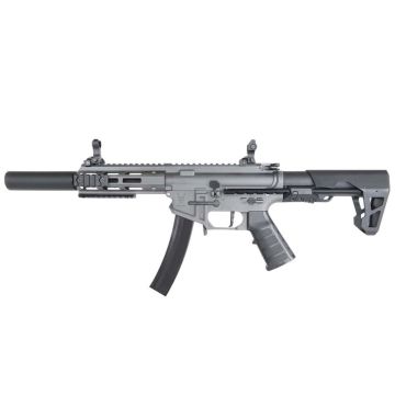 King Arms PDW 9mm SBR SD Gun Metal Grey 6mm Airsoft Assault Rifle RIF AEG
