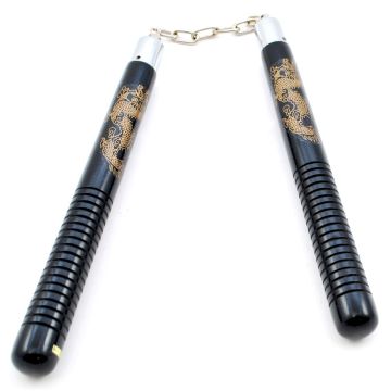 Black Wood Training Nunchucks