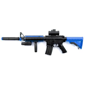 Double Eagle M83 M4 Style Tactical Stock Blue 6mm BB Electric Assault Rifle Two Tone