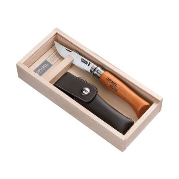 Opinel No08 VRN Carbon Steel + Gaine Lock Knife