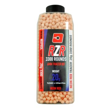 Nuprol 0.20g RZR Red Tracer 6mm BBs 3300 Bottle