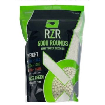 RZR Airsoft BBs Tracer (6000R Resealable Bag) (0.20g) (Green)