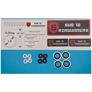 Sub-12 Airgunners Universal air gun / pcp / gauge fitting seal kit, X ring, Dowty, crush washer
