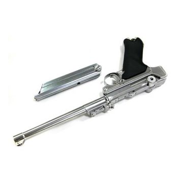 WE P08 8 Inch Silver Airsoft Pistol