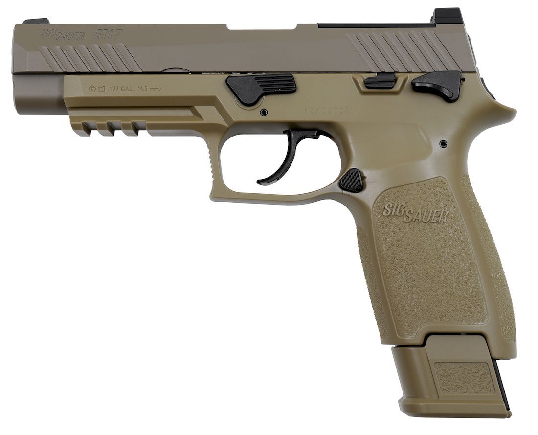 トイガン LayLax SIG SAUER M17 co2 Sig Sauer M17 Tan .177 Pellet Blow-Back Co2 Air Pistol