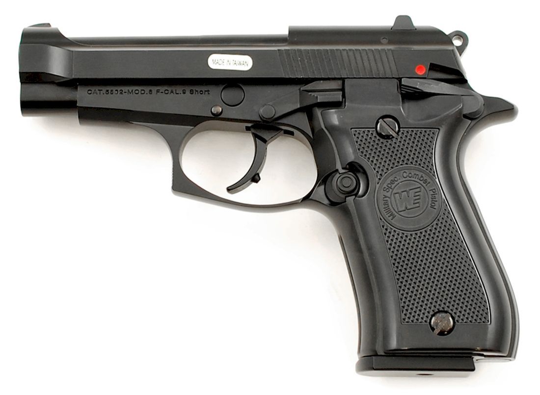 WE M84 Cheetah Black 6mm Airsoft GBB Pistol RIF