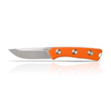 Acta Non Verba P200 Leather Sheath Stonewash Blade Orange Handle Sheath Knife