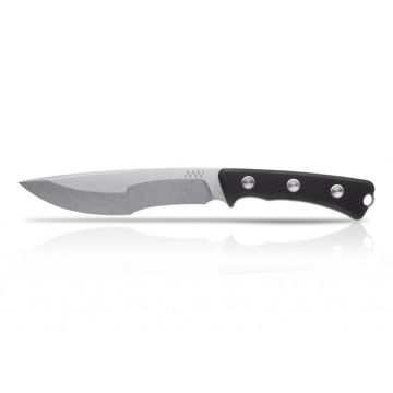 Acta Non Verba P500 Leather Sheath Stonewash Blade Black Handle Sheath Knife