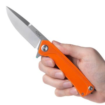 Acta Non Verba Z100 Lock Knife - Stonewash Blade / Orange Handle - ANVZ100-015