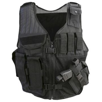 KombatUK Cross Draw Tactical Vest Black