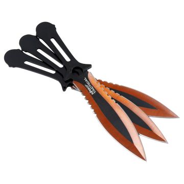 KombatUK Triple Throwing Knife Set Orange UL1585-3PS