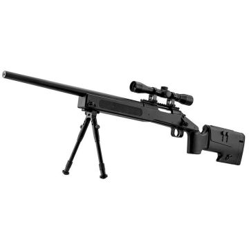 Double Eagle M62 M40 Spring Sniper Rifle with Scope and Bipod 6mm Airsoft RIF