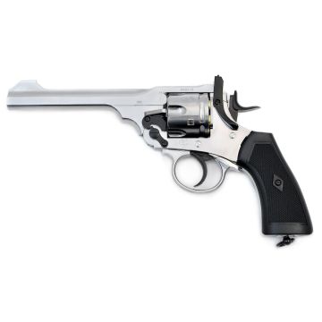 Webley MKVI Service Revolver Silver Finish .177 Pellet Co2 Air Pistol
