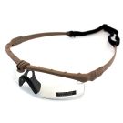 Nuprol Battle Pros Tan Frame Clear Lens Glasses 6042