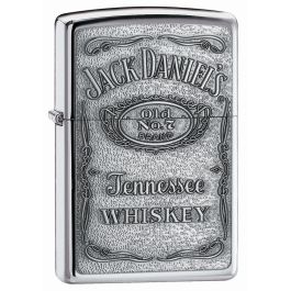 250JD.427 Jack Daniels Emblem High Polish Chrome Zippo Lighter Discontinued