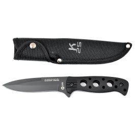 31574 K25 Black Bladed Sheath Knife