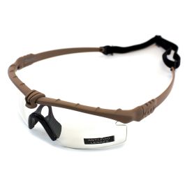 Nuprol Battle Pros Tan Frame Clear Lens Glasses 6042