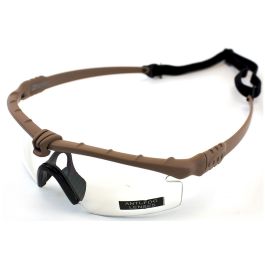Nuprol Battle Pros Tan Frame Clear Lens Glasses With Insert 6042