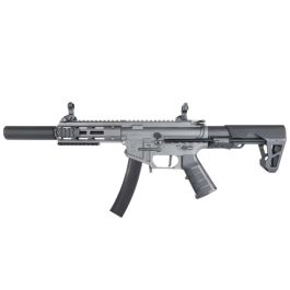 King Arms PDW 9mm SBR SD Gun Metal Grey 6mm Airsoft Assault Rifle RIF AEG