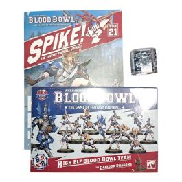 Warhammer - Blood Bowl - High Elf Blood Bowl Team - The Caledor Dragons + Dice Set And Spike - 202-62