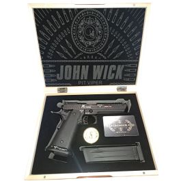 Double Bell Pistol John Wick 4 Series Gas Blowback Pistol with Wooden Case
