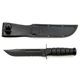 Ka-Bar Black Serrated Sheath Knife 1212