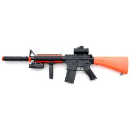 Double Eagle M83 M4 Style Solid Stock Orange 6mm BB Electric Assault Rifle Two Tone Discontinued