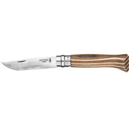 Opinel No08 Carbon Steel Lock Knife Brown Laminate