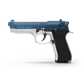 Retay 9mm MOD92 Beretta Style Nickel Blank Firing Pistol Replica