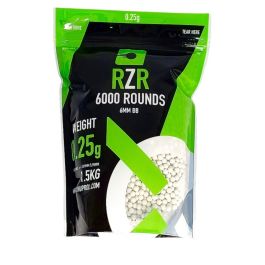 RZR 0.25g Airsoft BB's 6000rd Resealable Bag 