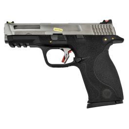 WE Force M&P Custom Silver Barrel Vented Silver Slide 6mm Airsoft Gas Blow Back Pistol RIF GBB Discontinued