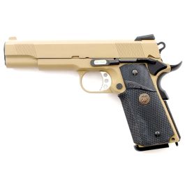 WE Colt 1911 Tan 6mm Airsoft Gas Blow Back Pistol RIF GBB Disc