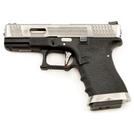 WE Force EU19 Custom Silver Slide Silver Barrel 6mm Airsoft GBB Pistol RIF  Discontinued