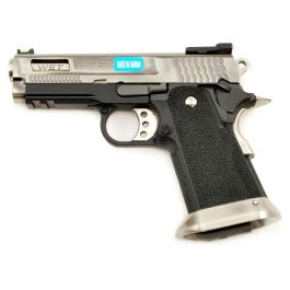 WE Force Hi-Capa 3.8 Brontosaurus Silver Slide 6mm Airsoft Gas Blow Back Pistol RIF GBB