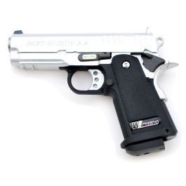 WE Baby Hi-Capa 3.8 Silver Slide 6mm Airsoft Gas Blow Back Pistol RIF GBB Discontinued