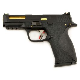 WE Force M&P Big Bird Custom Gold Barrel Vented Slide 6mm Airsoft Gas Blow Back Pistol RIF GBB