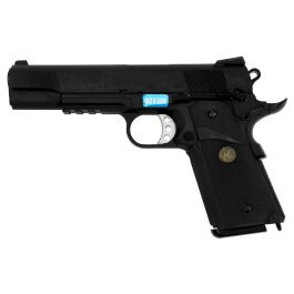 WE Colt 1911 MEU Style Railed Black 6mm Airsoft Gas Blow Back Pistol GBB RIF