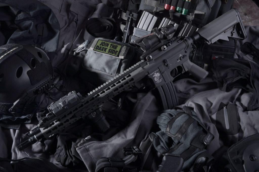 Selection of airsoft gear