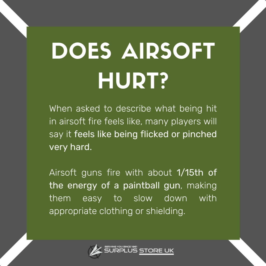 Does airsoft hurt Surplus Store graphic