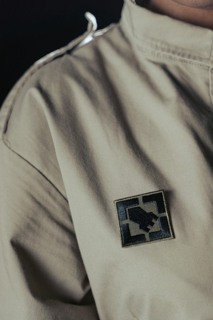 Khaki Shirt with ironed on patch