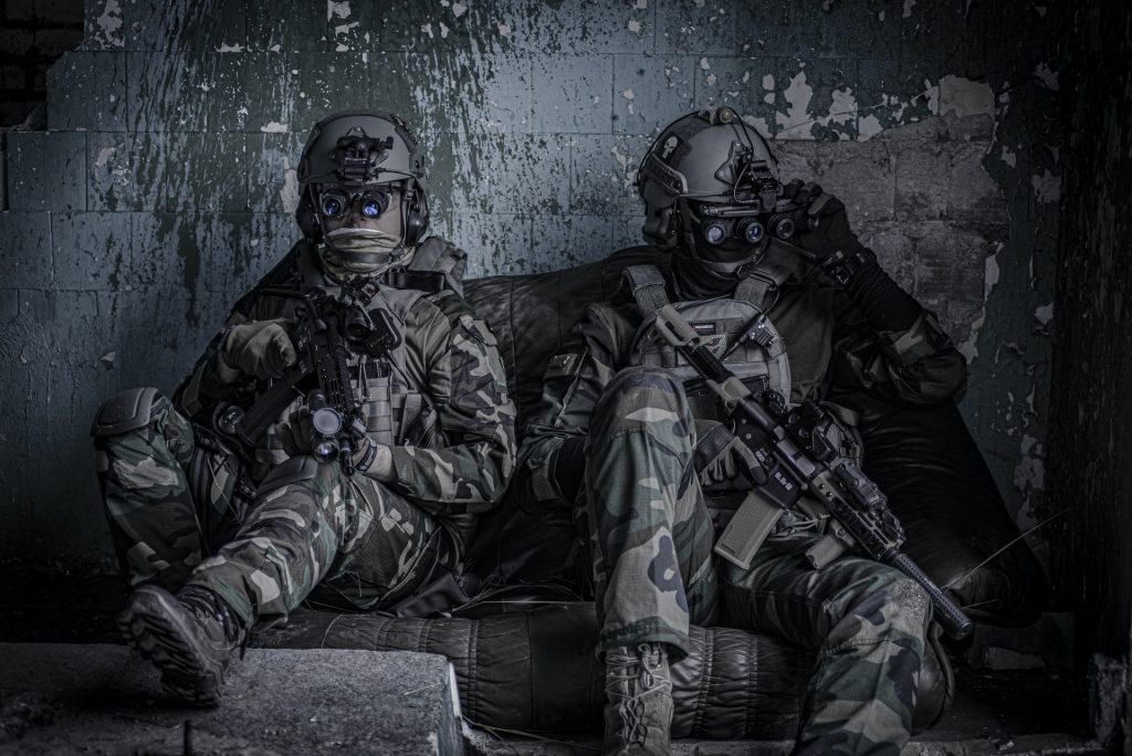 Two airsoft players