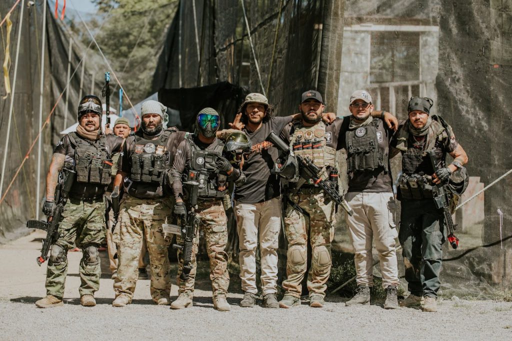 A group of airsoft players