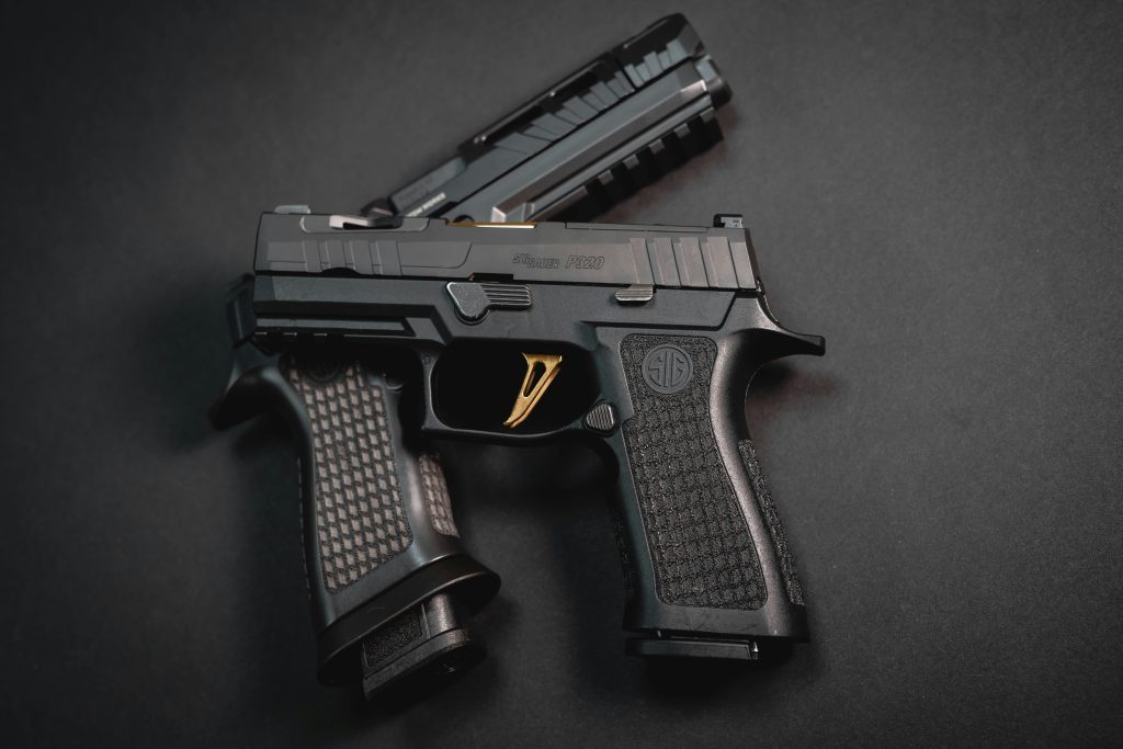 Two black airsoft pistols