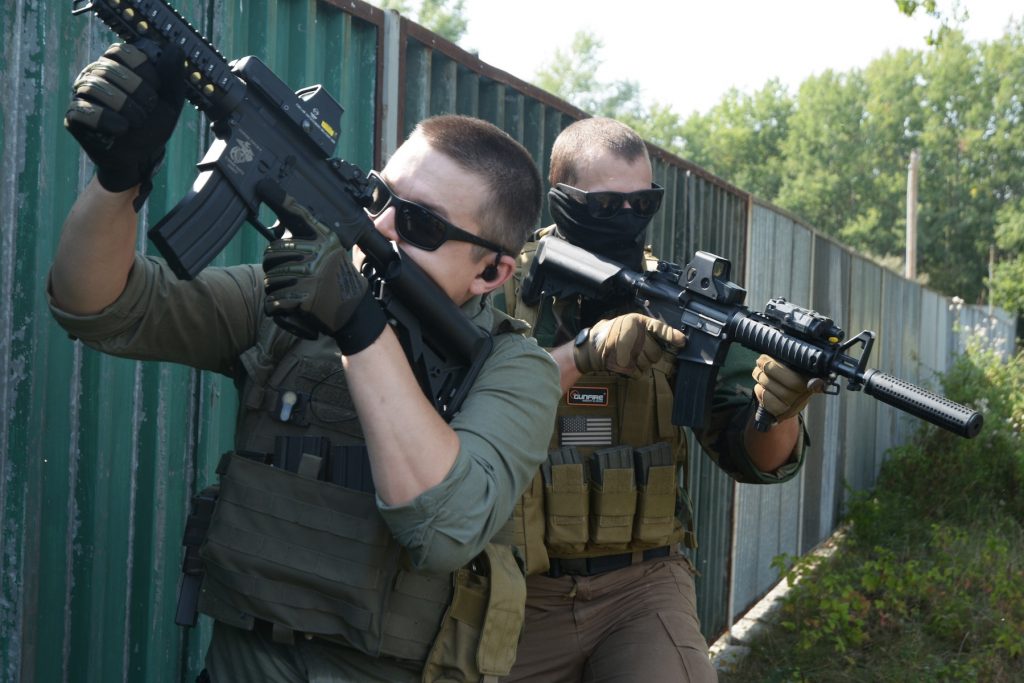Airsoft team on the field